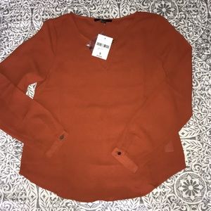 NWT Forever 21 Orange Long Sleeve Blouse